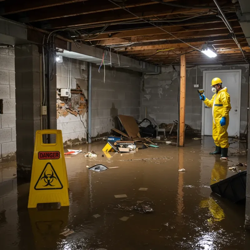 Flooded Basement Electrical Hazard in DeKalb County, GA Property